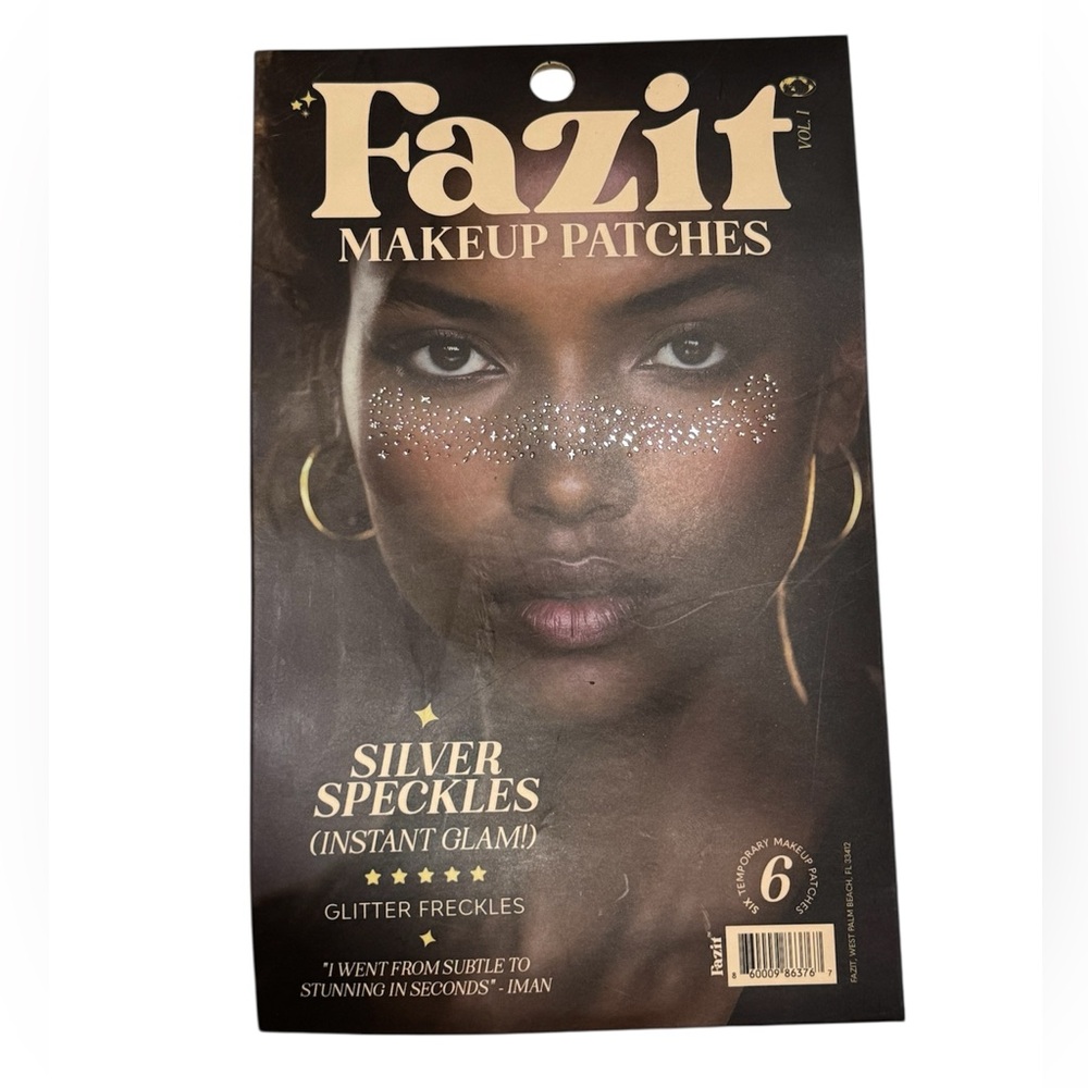 Fazit Makeup Patches Silver Face Glitter Speckles Instant Glam Glitter Freckles